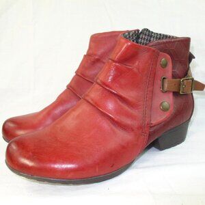 Rockport Cobb Hill Boots Red Leather  Women's 7